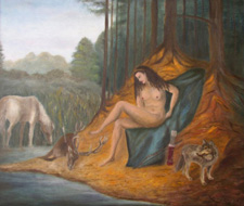 Diana na lovu s vlkem